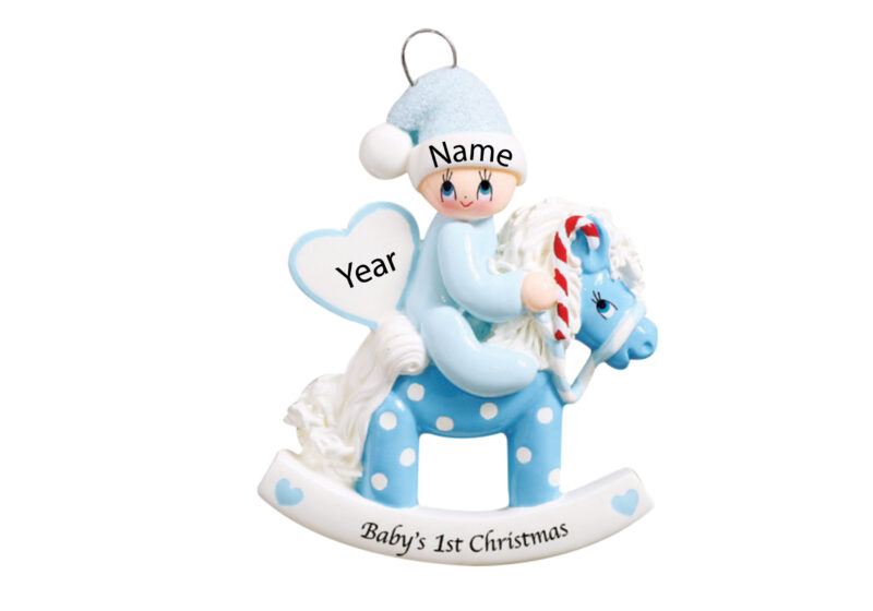 Customizable Boy Baby's First Christmas Ornament 2024