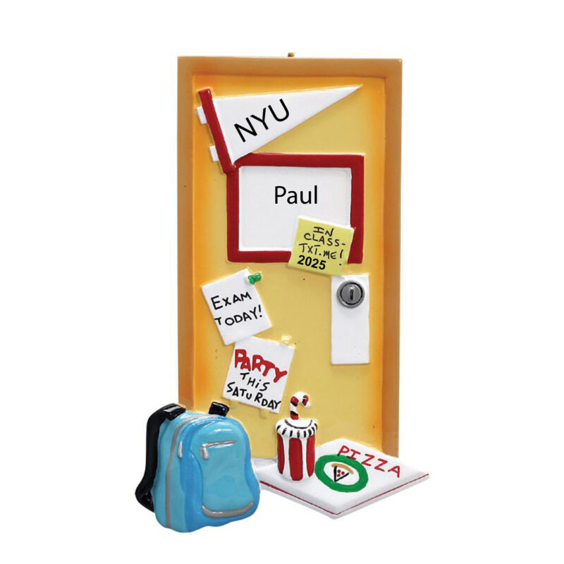 Custom College Dorm Door Christmas Ornament 2025