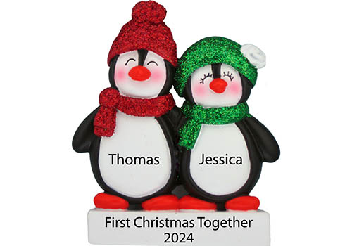 Family of 2 Penguin Christmas Ornament 2025
